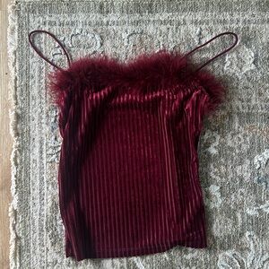 Feathered Red Tank Top